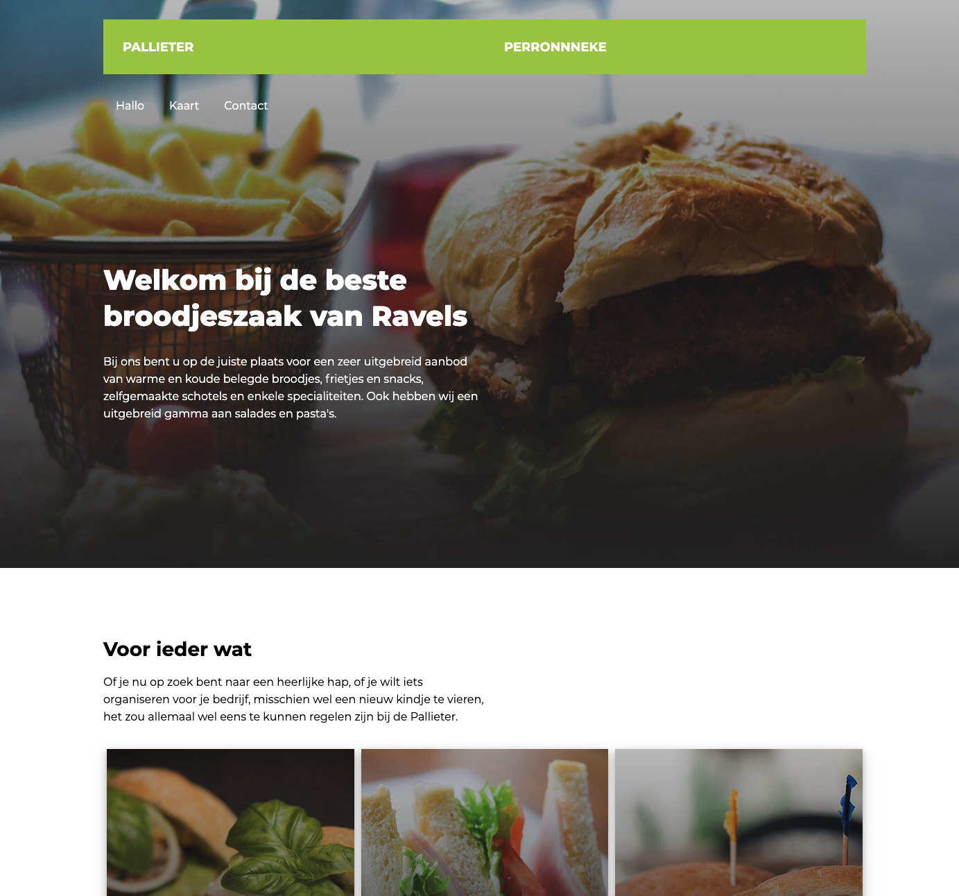 Screenshot of Pallieter website
